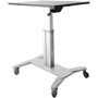 StarTech.com Mobile Sit Stand Workstation with 31.5" Work Surface - Height Adjustable Mobile Standing Desk - Portable Standing Workstation