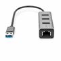 Rocstor Premium 3-Port External Portable USB 3.0 Hub with Gigabit Ethernet 10/100/1000