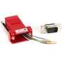 Black Box Modular Adapter Kit - DB9M to RJ11F, 6-Wire with Thumbscrews, Red