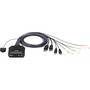 Aten 2-Port USB DisplayPort Cable KVM Switch with Remote Port Selector