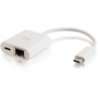 C2G USB C Ethernet Adapter with Power - White