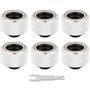 Thermaltake Pacific C-PRO G1/4 PETG Tube 16mm OD Compression - White (6-Pack Fittings)