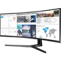 Samsung C49J89 49" Double Full HD (DFHD) Curved Screen LCD Monitor - 32:9 - Charcoal Black Hairline, Titanium