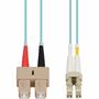 AddOn 4m SC to LC Aqua OM4 Duplex OFNR (Riser-Rated) TAA Fiber Patch Cable