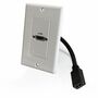 Comprehensive HDMI Pass-Through Single Gang Decorative Wall Plate with Pigtail - White