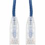 AddOn 50ft Blue CAT 6A Slim PVC Ethernet Cable Snagless Clear-Claw RJ-45 M/M