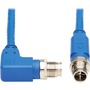 Tripp Lite NM12-603-01M-BL M12 X-Code Cat6 Ethernet Cable, M/M, Blue, 1 m (3.3 ft.)