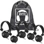 Hamilton Buhl Sack-O-Phones, 5 Black Favoritz Headsets With In-Line Microphone And TRRS Plug