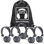Ergoguys Sack-O-Phones - 5 Gray Favoritz Headsets With In-Line Microphone And TRRS Plug