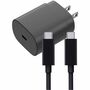 25W USB-C Charging Kit for Smartphones and USB-C Compatible Devices - Black