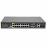 Rocstor SolidConnect SC20 20-Port Switch, 16-Port PoE+ Gigabit Unmanaged Ethernet Port, 2x Gigabit RJ45 & 2× SFP Uplink - 802.3af/at