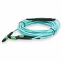 Mellanox Compatible 5m Angled MPO (Female) to 2x Angled MPO (Female) 12-strand Aqua Polarity-B OM4 Fiber LSZH Patch Cable