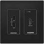 Crestron DM Lite 4K60 4:4:4 Receiver for HDMI and USB 2.0 Signal Extension over CATx Cable, Wall Plate, Black