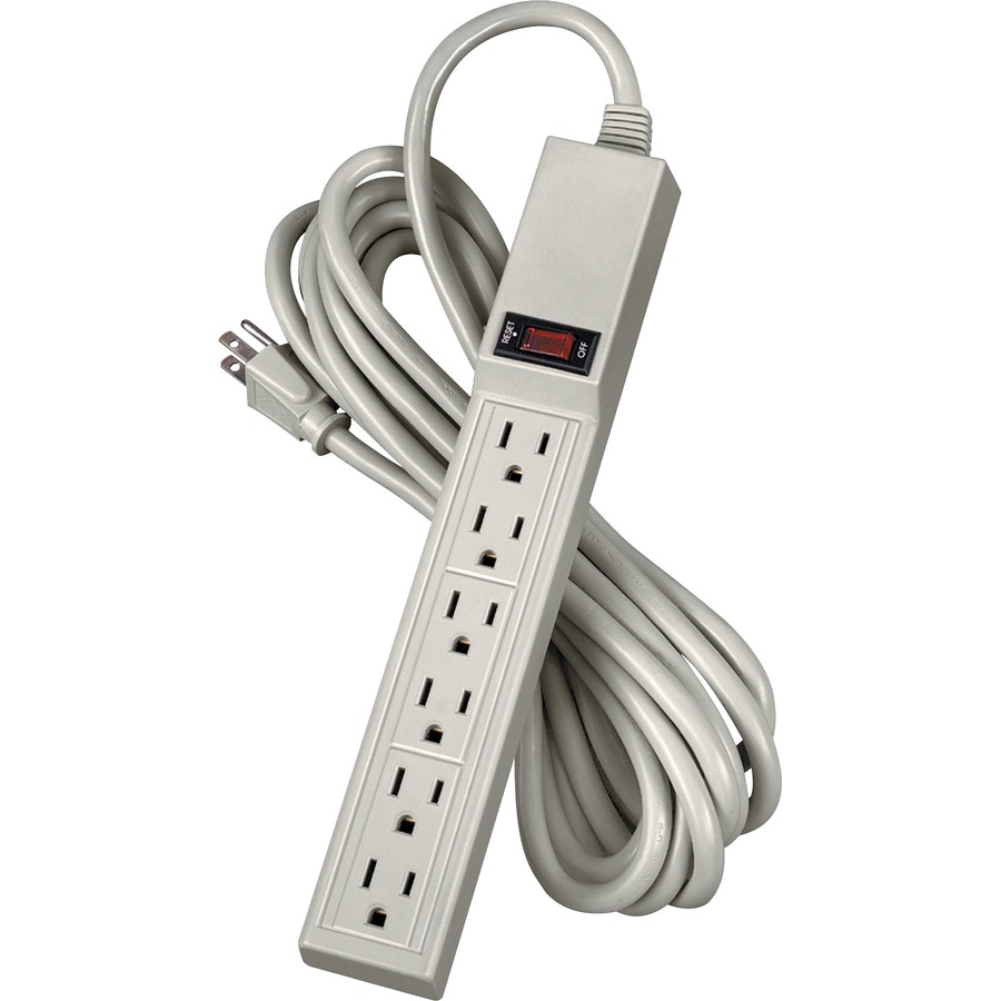 Fellowes 6 Outlet Power Strip 15ft. Cord Platinum