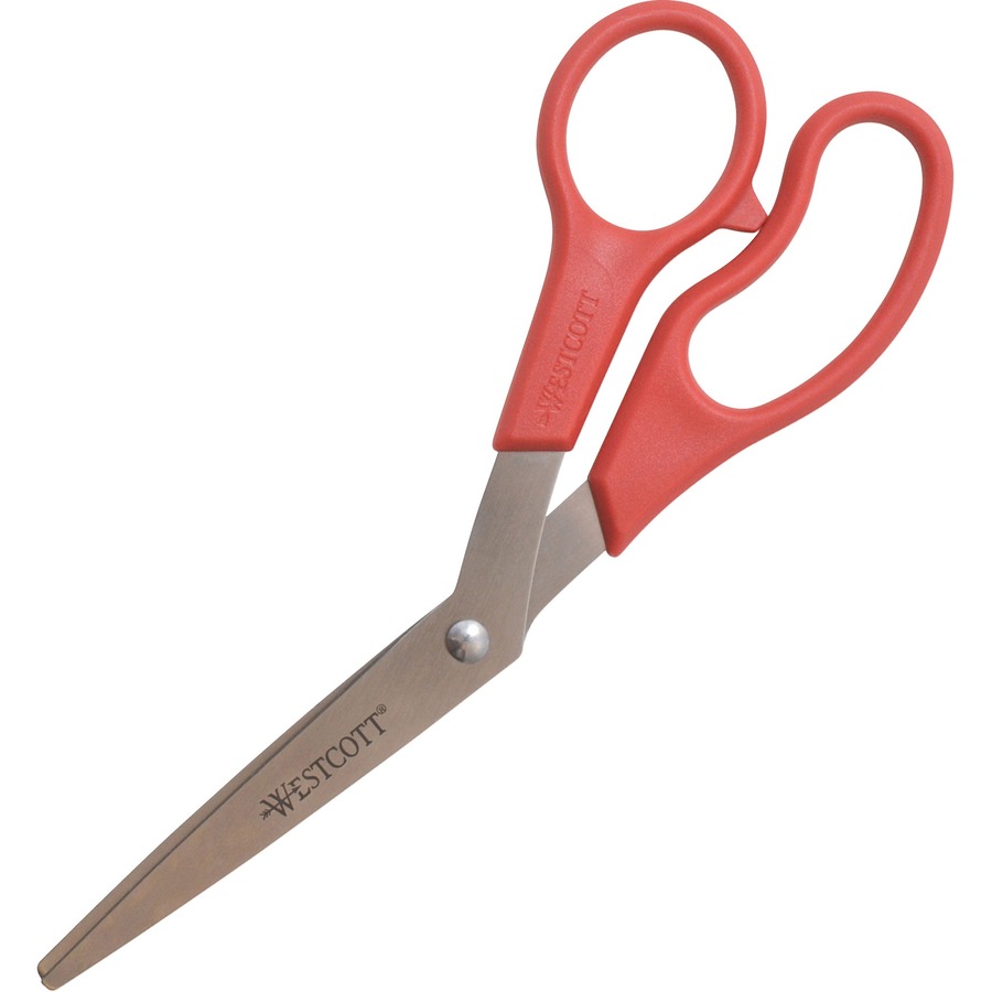 Westcott Value Line Stainless Steel Shears, 8 in. Bent, Red