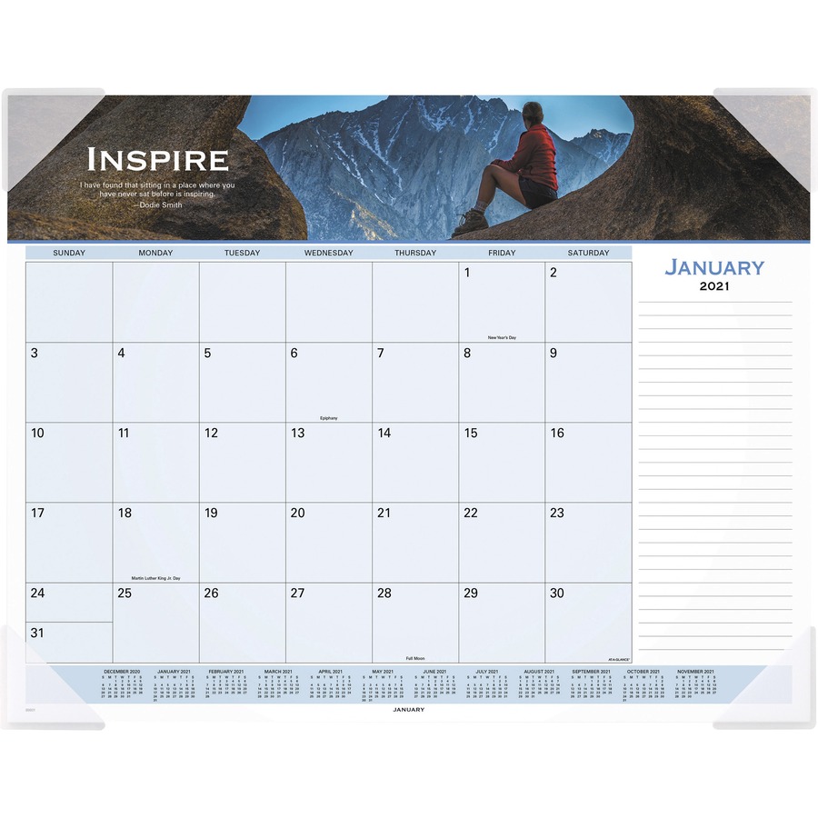 At A Glance Panoramic Motivational Monthly Desk Pad Monthly 1