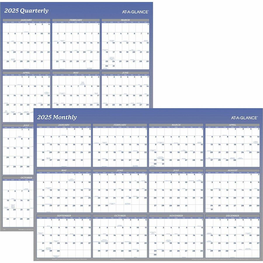 2023 2024 Year at a Glance Calendar With Lamination Add-on 
