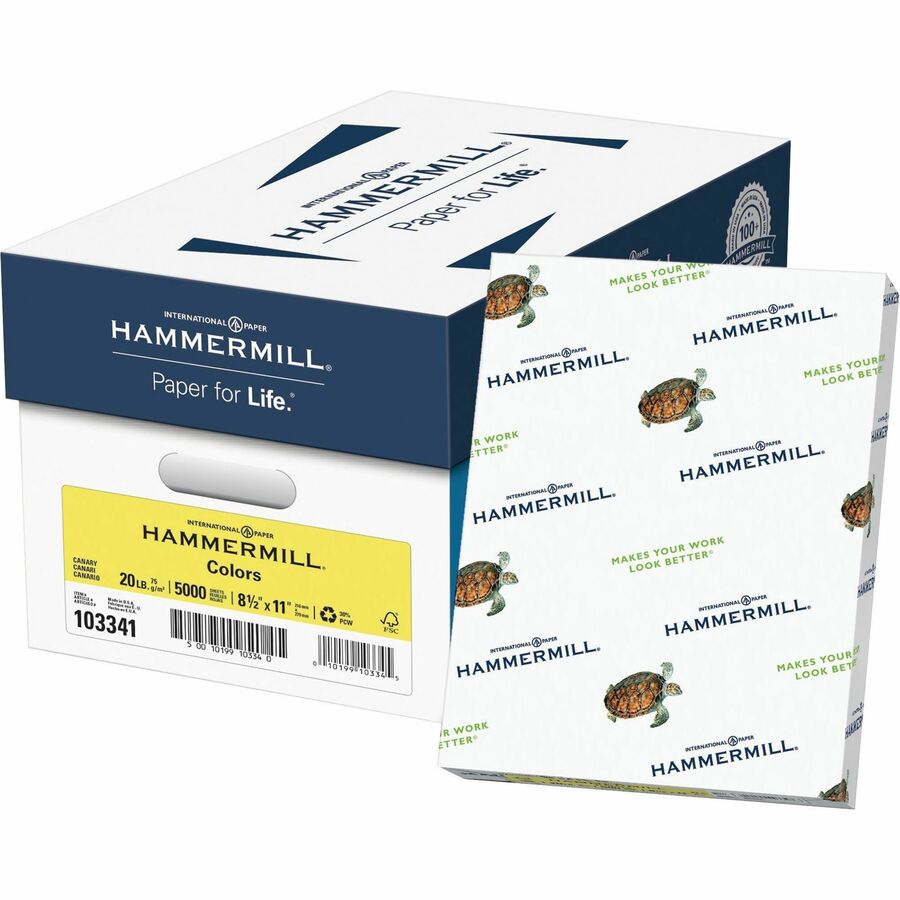  Hammermill Colored Paper, 20 lb Canary Printer Paper