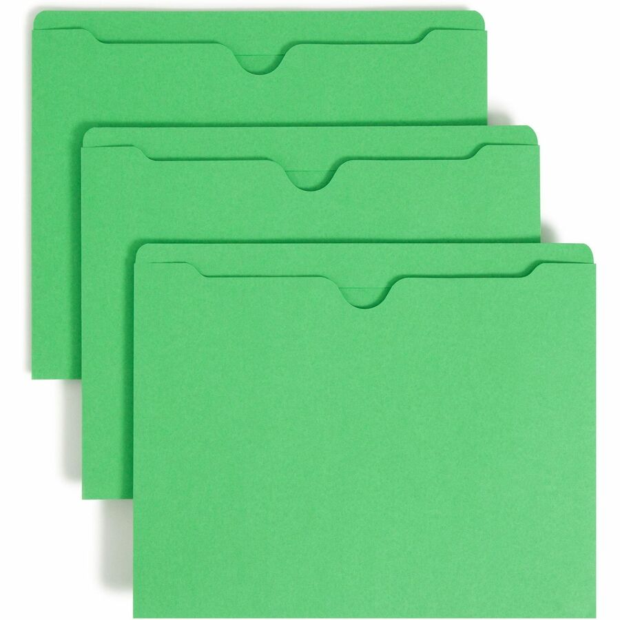 Smead Straight Cut Tab File Jackets, Green 100 Box - ForMyDesk.com