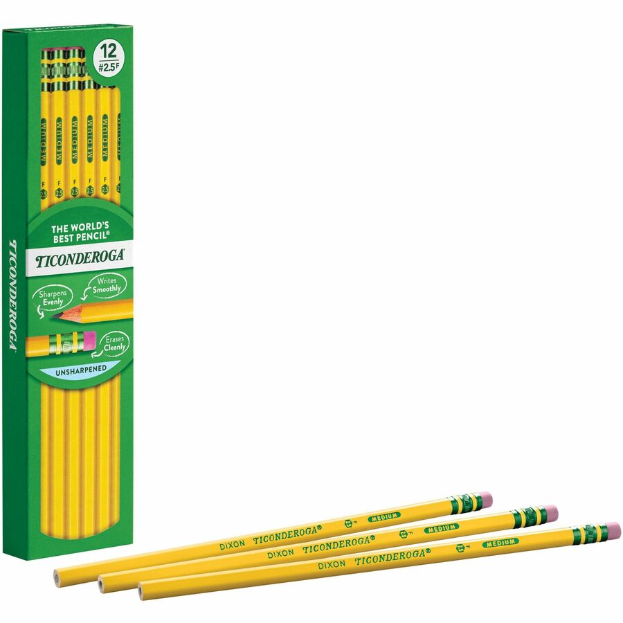 Ticonderoga Number 2 Classic Yellow Pencil, Wood Cased Graphite Pencils, 48 Count