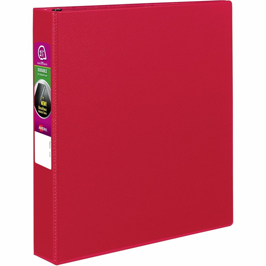 Durable View 3-Ring Binder, 1 Round Rings, 49% Recycled, Pink