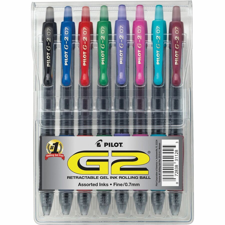 Pentel EnerGel RTX Liquid Gel Pens, 0.7mm Steel Tip - Assorted Colors -  8/Pack 
