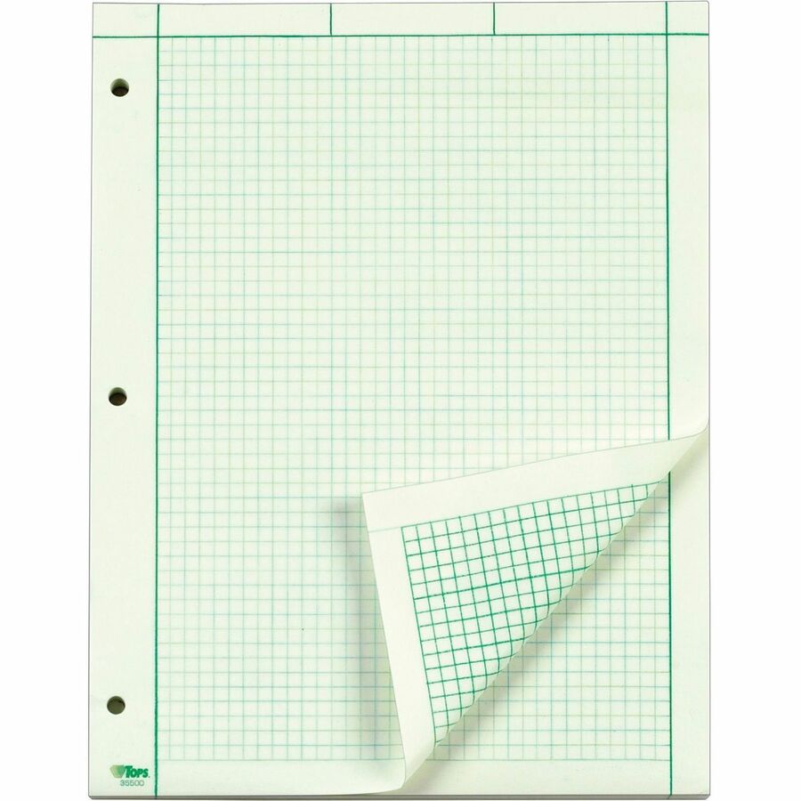 School Smart Graph Paper Pads with Chipboard Back, Letter Size, Pack of 12,  White