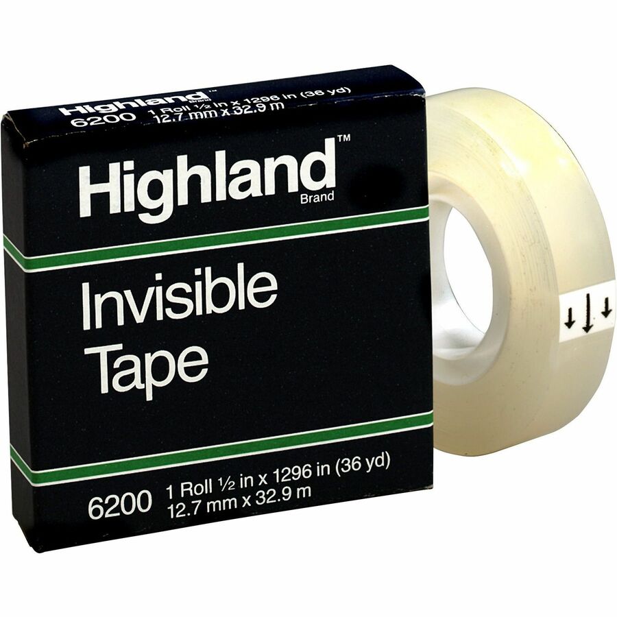 Business Source Invisible Tape Dispenser Refill Roll - 36 yd Length x 0.75  Width - 1 Core - 12 / Box