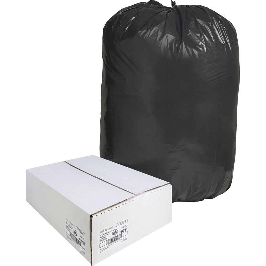 Heritage Linear Low-Density Can Liners, 16 gal, 0.35 mil, 24 x 32, Black, 500/Carton