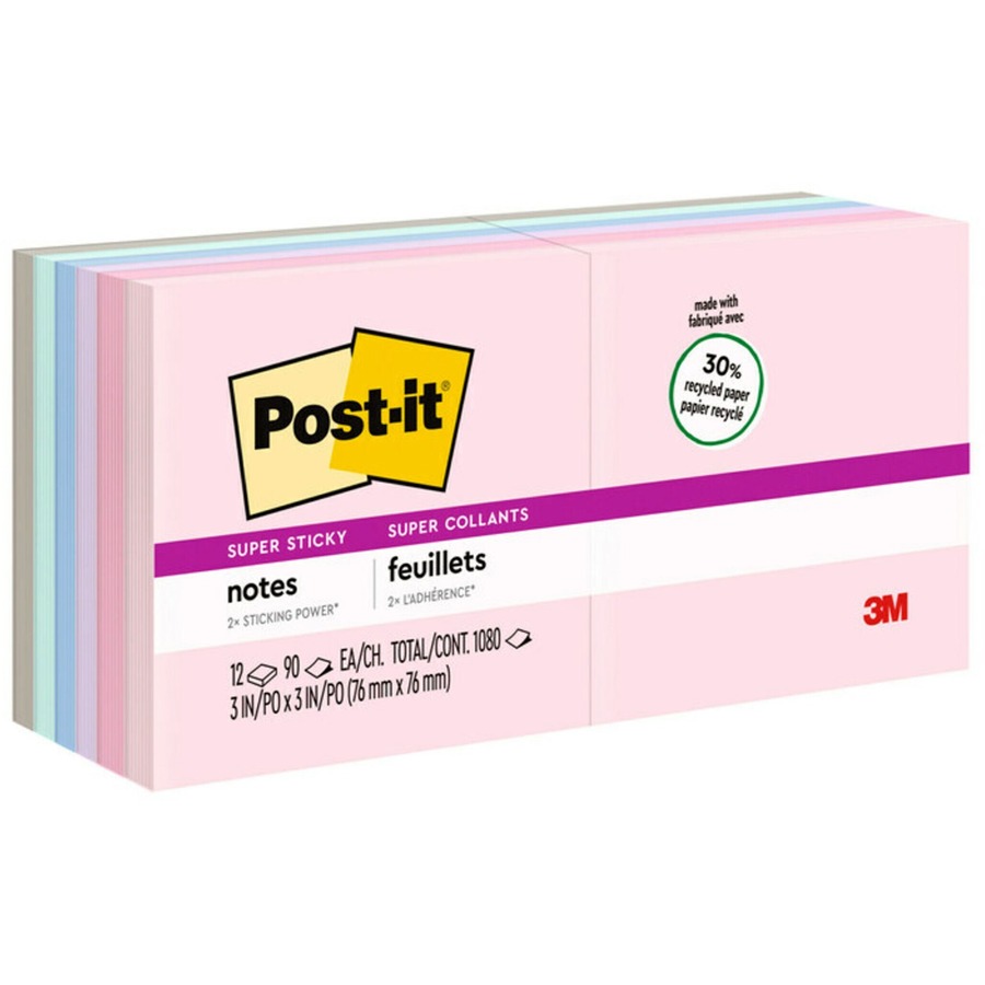 Post-it Super Sticky Notes, 3 x 3 Miami Collection 