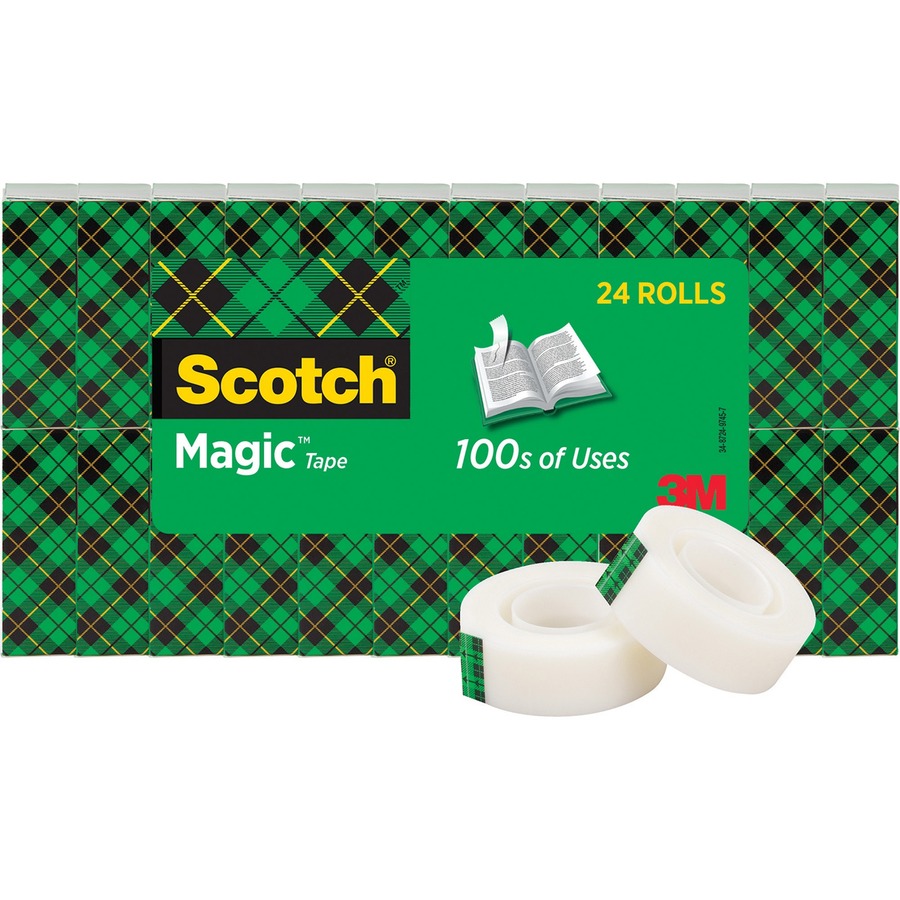 Scotch Magic Tape Value Pack 3/4 inch x 1000 inch 1 inch Core Clear 24/Pack