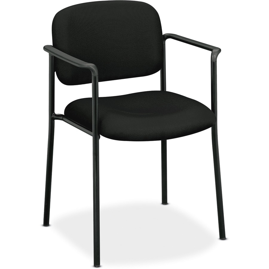 hon scatter stacking guest chair  black fabric seat  black frame  black   19" seat width x 1750" seat depth  233" width x 21" depth x 328"
