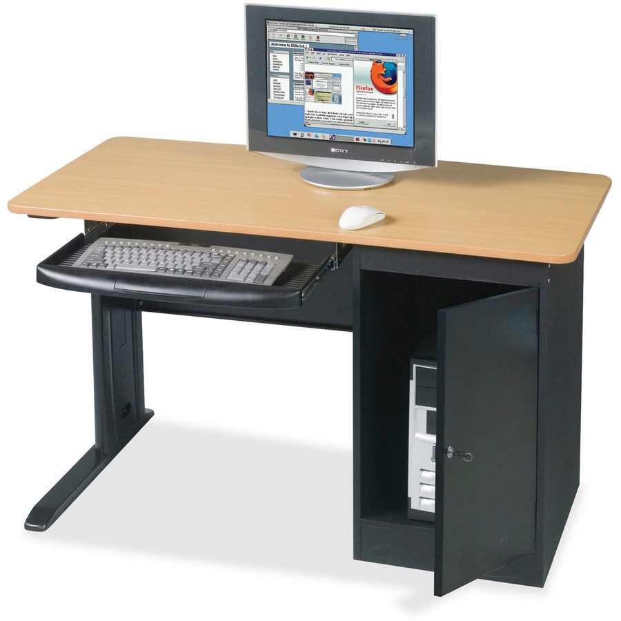 Mooreco Locking Computer Workstation 1 Drawers 0 75 Table Top