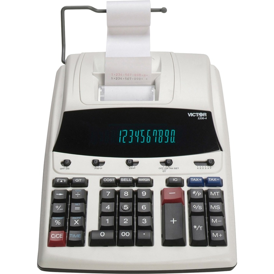 Victor 1230 4 12 Digit Commercial Printing Calculator Dual Color