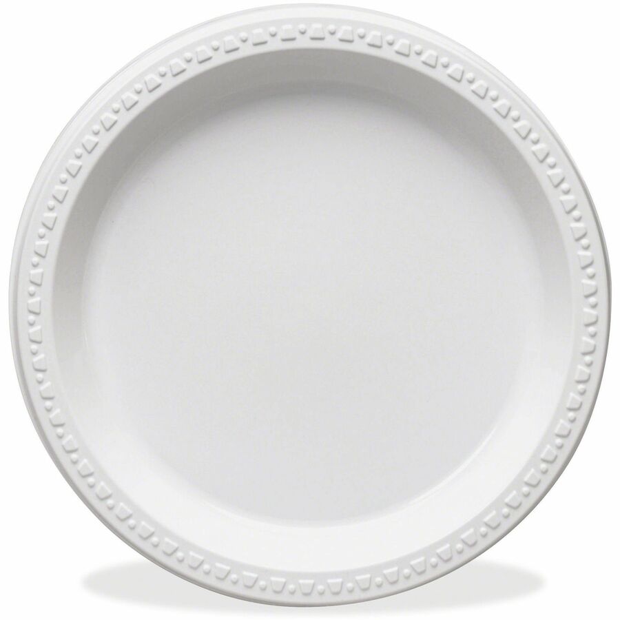 Concorde Non-Laminated Foam Plates, 9 dia, White, 125/Pack