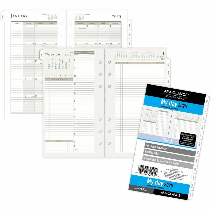 2024 Weekly Planner Refill Classic Size for Franklin Covey 