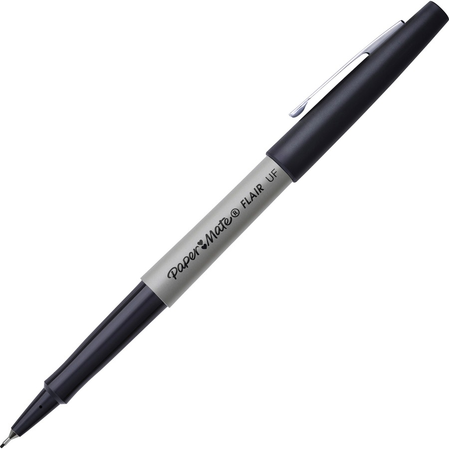 Paper Mate 8330152 Flair Porous Point Pen, Black - 12 pack