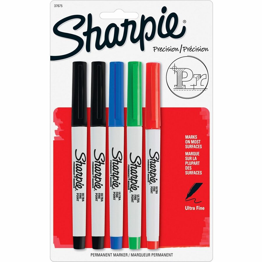 Sharpie Permanent Fine Point Markers Assorted Colors Pack Of 5