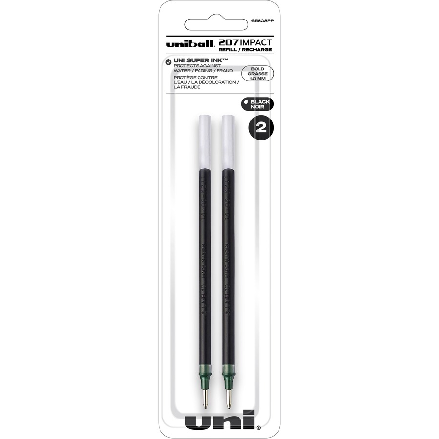 Uniball Signo 207 Impact Stick Gel Pen, 12 Black Pens, 1.0Mm Bold Point Gel  Pens