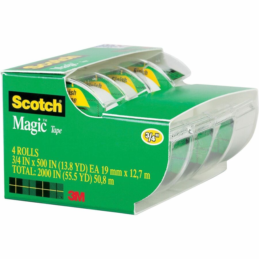 Scotch Nonyellowing Magic Tape Dispenser 0.75 Width x 25 ft Length