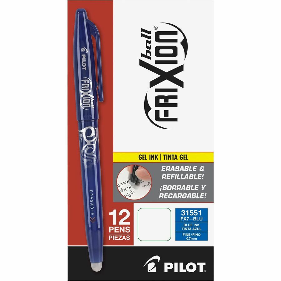  Pilot Frixion Erasable Rollerball 0.7mm Tip - 2 Black/1 Blue/1  Red/1 Green (Pack of 5) : Office Products