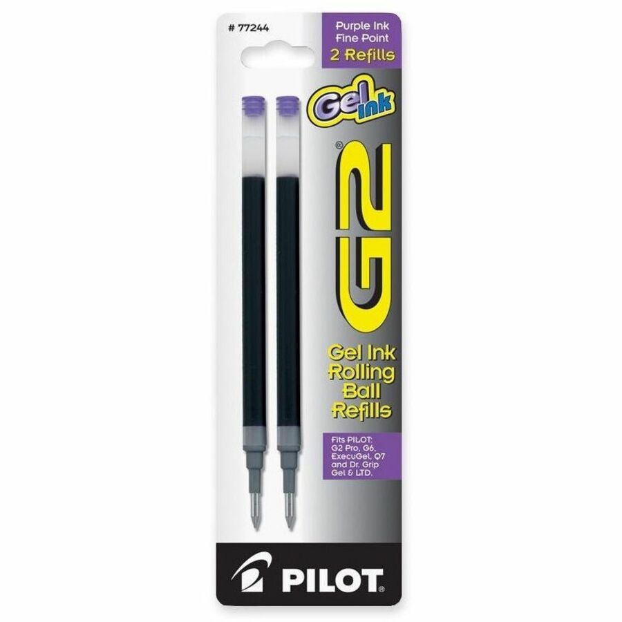 Pilot G2 Premium Gel Ink Pen Refills - 0.70 mm, Fine Point - Purple Ink -  Smear Proof - 2 / Pack - Brooker Business Products