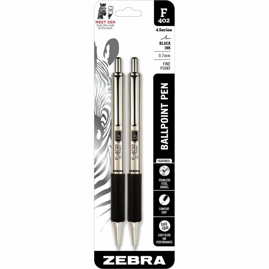 Zebra F-Refill, Fine Point, Black Ink, 2/Pack