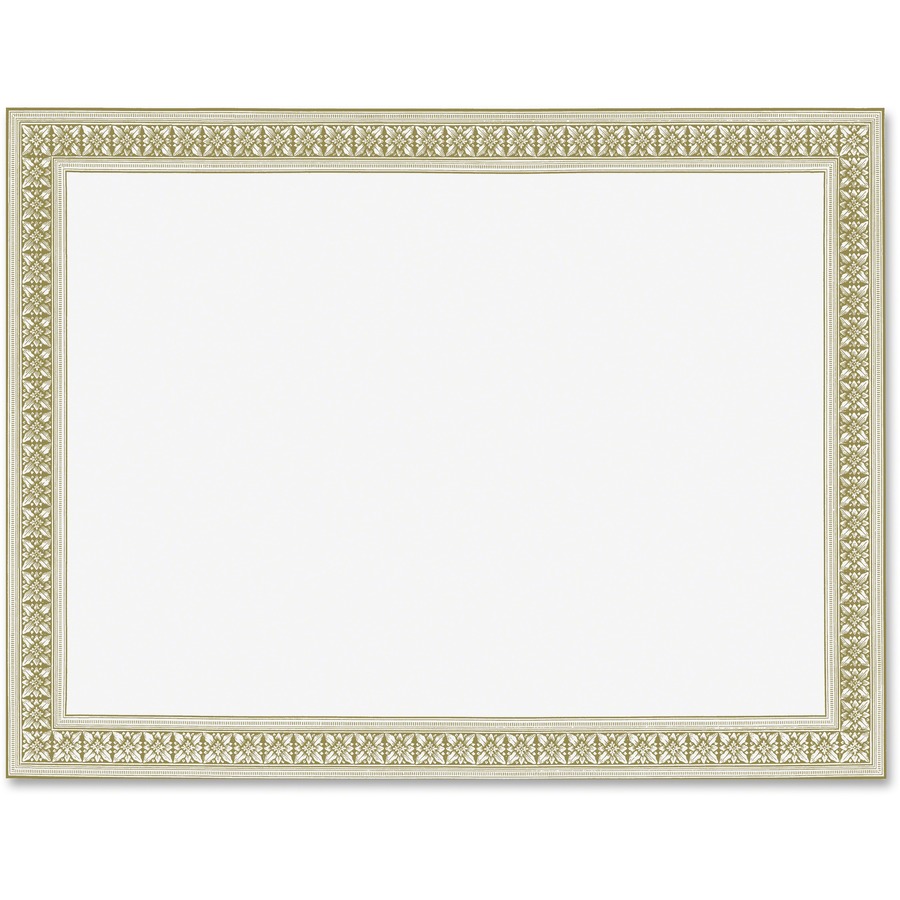 White Woodgrain With Gold Foil Border Note Cards