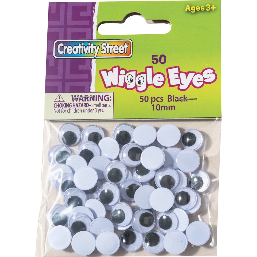Peel & Stick Wiggle Eyes Black 100 ct