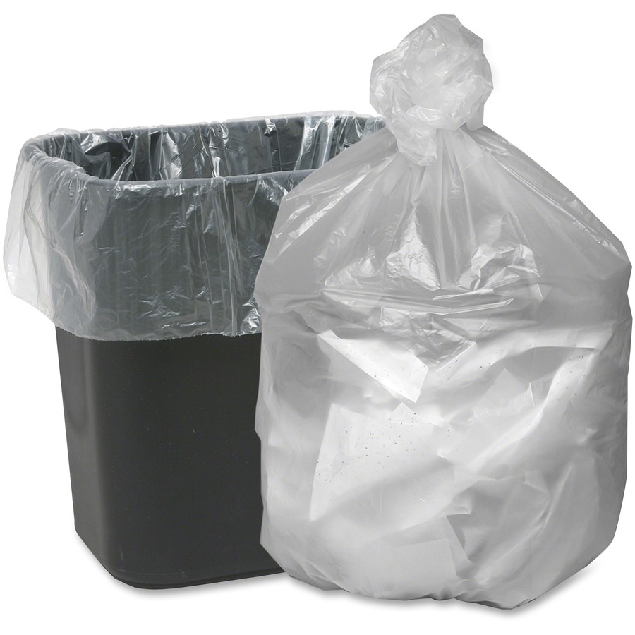 12-16 Gallon Natural High Density Trash Bags - 6 Micron