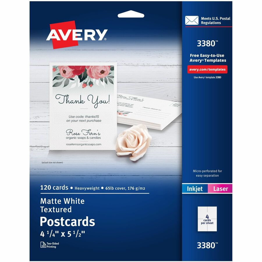 Avery Matte Textured Postcards
