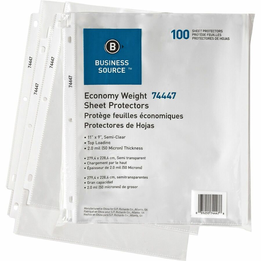 Business Source Economy Weight Sheet Protectors - 11 Height