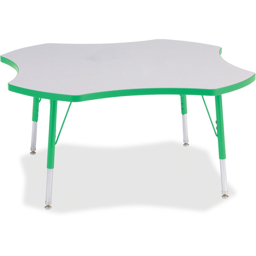 Jonti-Craft Berries Elementary Height Prism Four-Leaf Table - Green ...