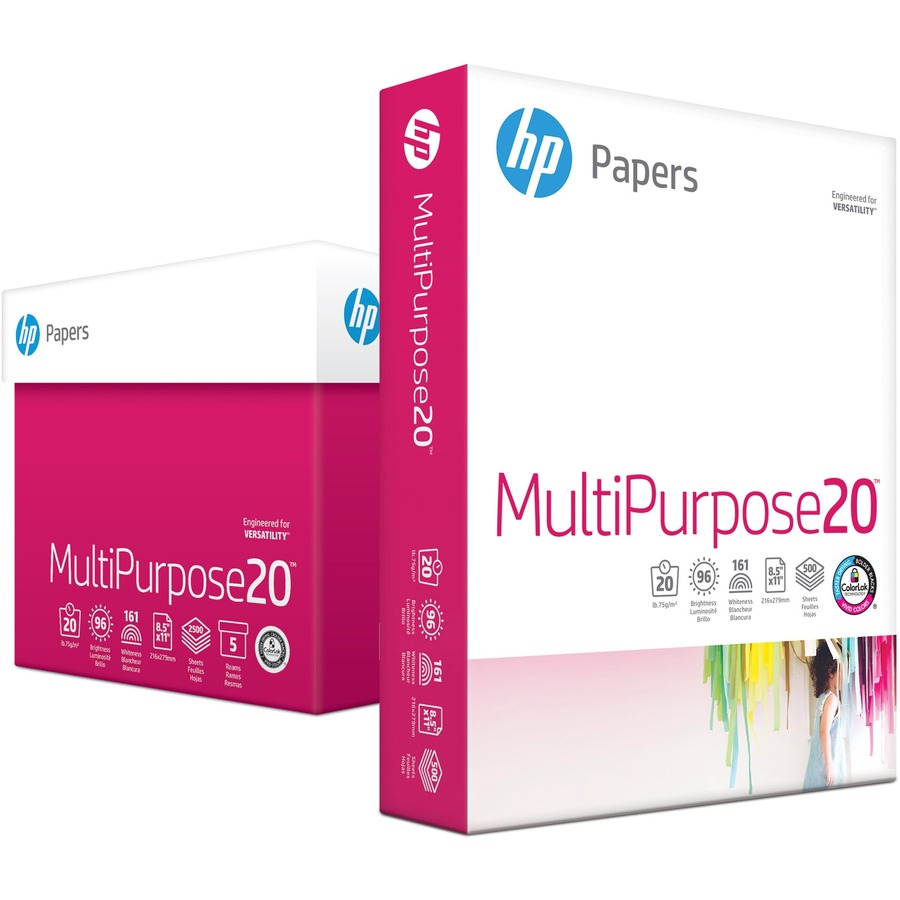 HP Multipurpose Copy Paper 8 12 x 11 96 Bright 20 Lb 500 Sheets